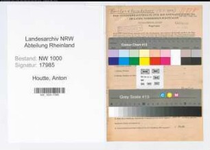 Entnazifizierung Anton Van Houtte, geb. 20.07.1892 (Lehrer)