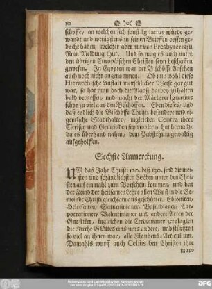 Sechste Anmerckung.