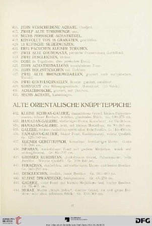 Alte orientalische Knüpfteppiche (Nr. 432-501)