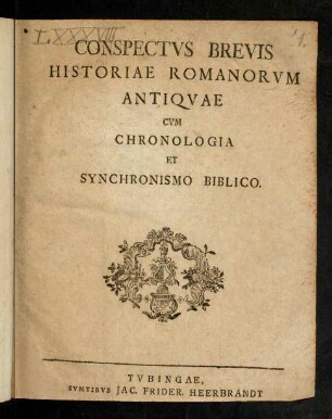 1-72, Conspectus Brevis Historiae Romanorum Antiquae