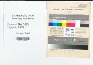 Entnazifizierung Paul Berger , geb. 11.04.1909 (Polizeibeamter)