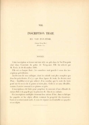 VIII. Inscription Thaie du Vat Pan-Pinh