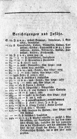 Berichtigungen und Zusaetze