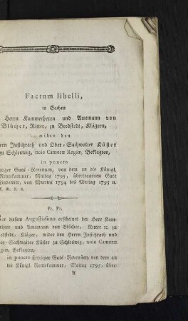 Factum libelli, ...