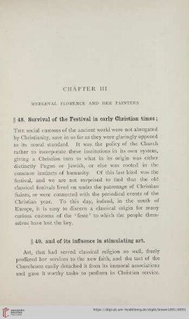 Chapter III: Medivael Florence and her painters