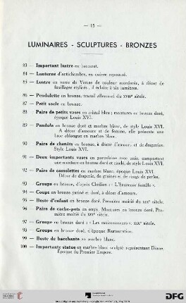 Luminaires - Sculptures - Bronzes (Nr. 83-100)