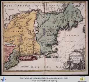 Nova Anglia septentrionali Americae implantata Anglorumque coloniis florentissima.