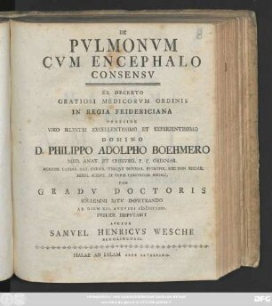 De Pvlmonvm Cvm Encephalo Consensv