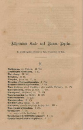 Allgemeines Sach- und Namen-Register