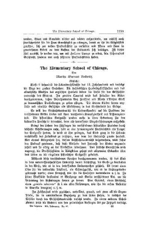 The Elementary School of Chicago : (Schluß)