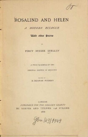 Rosalind and Helen : a modern eclogue ; with other poems