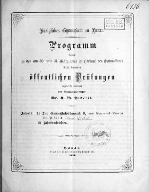 2: Zur Gymnasialpädagogik
