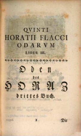 Uebersetzung der Oden des Horaz, Drittes Buch