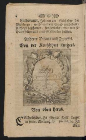 Anderer Discurs und Zweiffel. Von der Keuschheit Lutheri