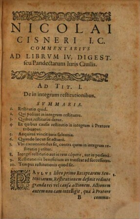 Commentarius de restitutionibus in integrum