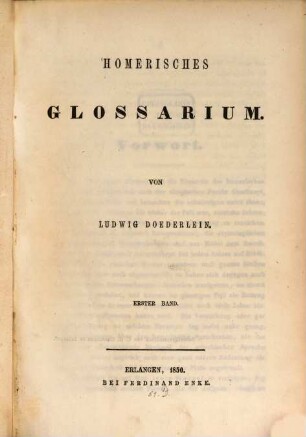 Homerisches Glossarium. 1