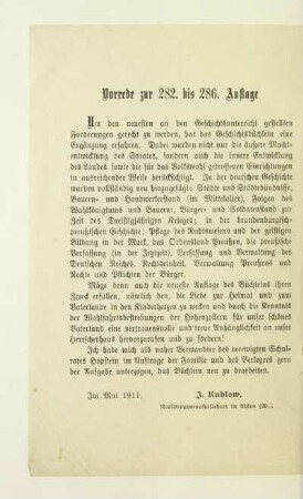 Vorrede zur 282. bis 286. Auflage