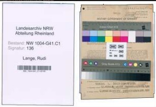 Entnazifizierung Rudi Lange , geb. 05.05.1919 (Polizeianwaerter)