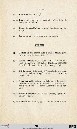 Sièges (Nr. 94-108)