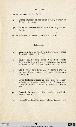 Sièges (Nr. 94-108)