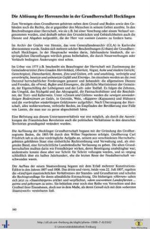 Die Ablösung der Herrenrechte in der Grundherrschaft Hecklingen