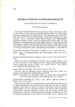 Beiträge zur Floristik von Südwestdeutschland VI