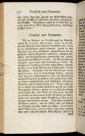 Nothfall und Nothwehr. - Nutzanwendung der Predigt.
