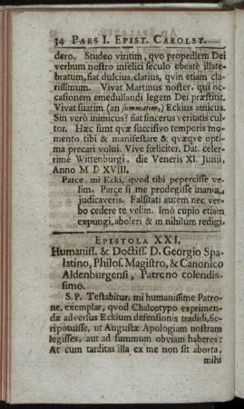 Epistola XXI. - XXX.