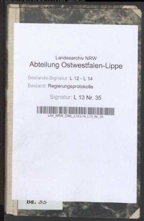 Regierungsprotokolle - Band 35