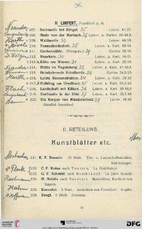 II. Abteilung. Kunstblätter etc. (Nr. 221-575)