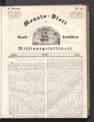 N°. 13. 1852. Januar