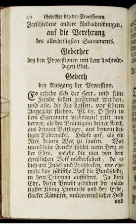 Verschiedene andere Andachtübungen, auf die Verehrung des allerheiligsten Sacraments.