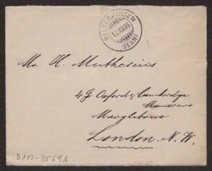 Schreiben an Hermann Muthesius (Brief)