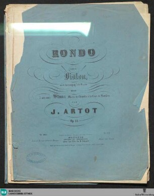 Rondo pour violon : avec accomp. de piano; op. 15