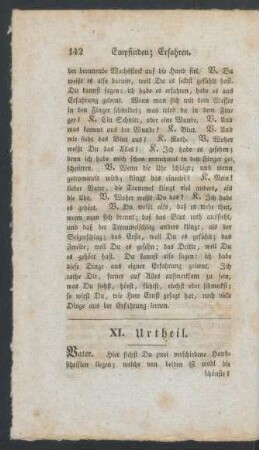 XI. Urtheil. - XX. Recht; Pflicht.