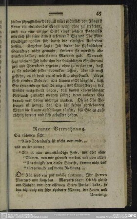 Neunte Vermahnung