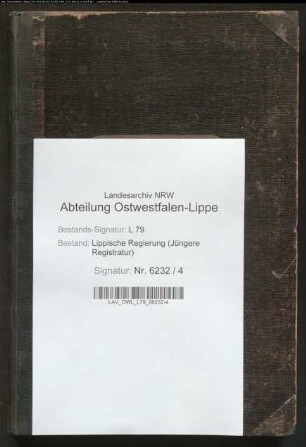Vorstellungslisten der Ämter Blomberg und Schwalenberg (Aushebungsbezirk Lemgo, ab 1905 Blomberg), Band 1