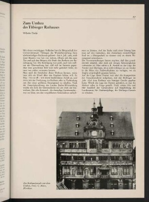 27-31, Zum Umbau des Tübinger Rathauses