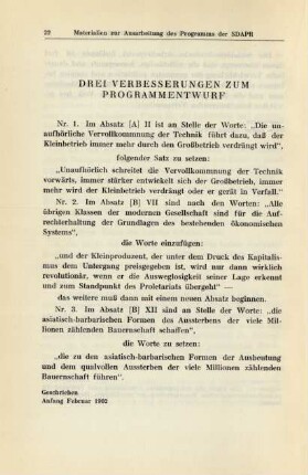 Drei Verbesserungen Zum Programmentwurf