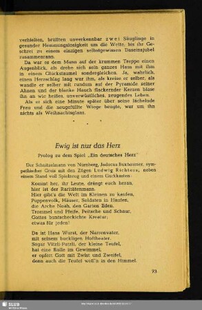 Ewig ist nur das Herz : Prolog zu dem Spiel "Ein deutsches Herz"
