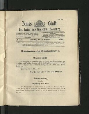 No. 158, 11. Oktober 1904.