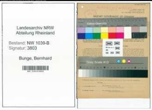 Entnazifizierung Bernhard Bunge , geb. 05.08.1895 (Zimmermann)