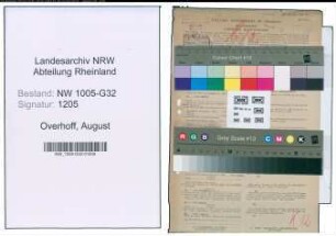 Entnazifizierung August Overhoff , geb. 24.12.1899 (Vermessungsingenieur)