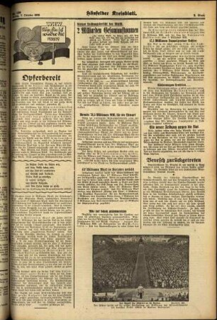 Zweite Ausgabe vom Freitag, den 07. Oktober 1938.