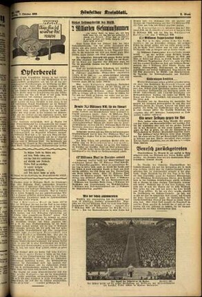 Zweite Ausgabe vom Freitag, den 07. Oktober 1938.