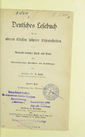 Teil 2, [Schülerbd.]: Dichtung der Neuzeit