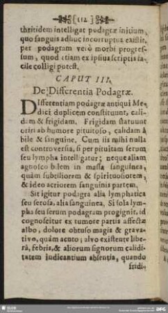 Caput III. De Differentia Podagrae