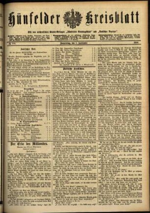 Ausgabe vom Donnerstag, den 05. September 1912.