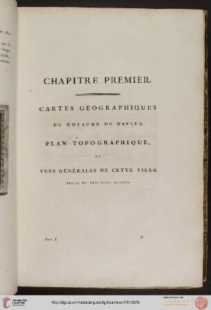 I: Cartes géographiqzes du Royaume de Naple [...]