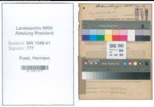 Entnazifizierung Hermann Puetz , geb. 11.03.1899 (Polizist)